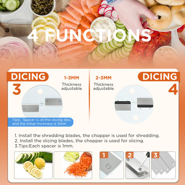 Kcourh Commercial Electric Multifunctional Vegetable Chopper Food